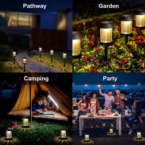 Solcellelamper Hage 6 Stykker Utendørs Solcellelamper Vanntette Utendørs Solcelle-LED-Lys Solhagebelysning Dekorasjon For Sti Sti Patio Plen Landskap