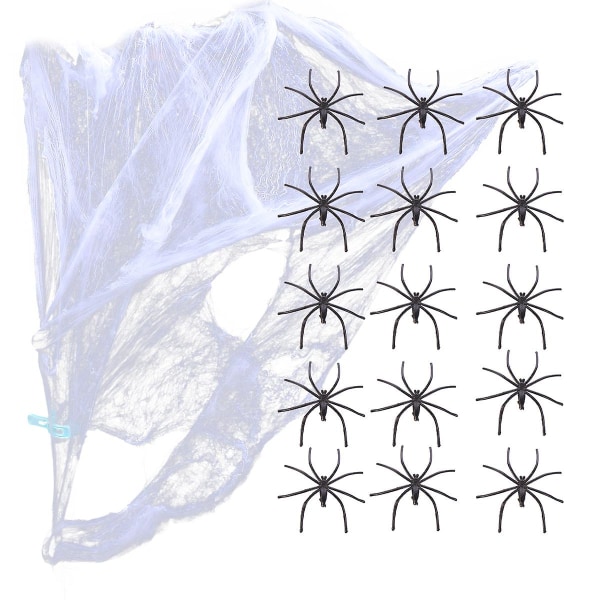 1 Set Polyester Hämähäkinverkko Tekohämähäkki Teko Hämähäkkilelut Halloweenille Sekalaiset Värit 4.5X4.5CM Assorted Color 4.5X4.5CM