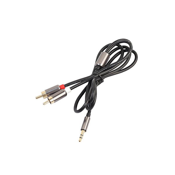2RCA - 3,5 mm:n urosäätöliitäntä, kultapinnoitettu kuulokeliitäntä, jakaja, musta