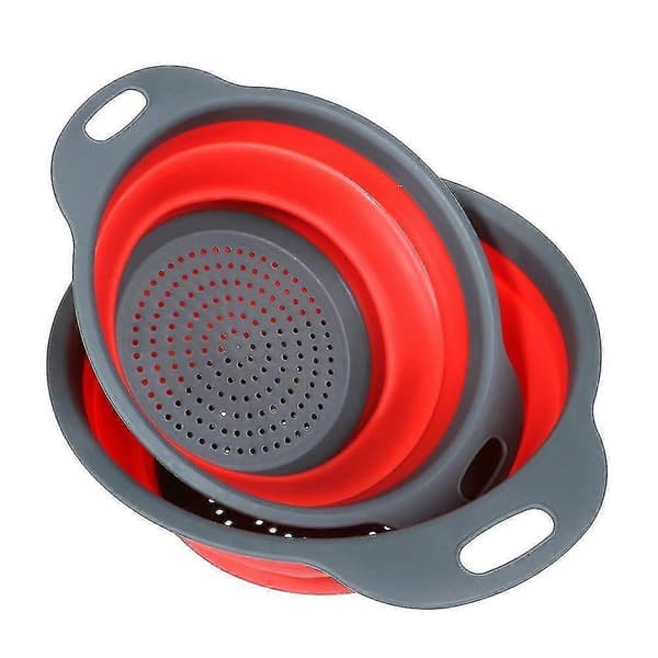 Collapsible Colander, 2 Foldable Sets, Food Grade Silicone Kitchen