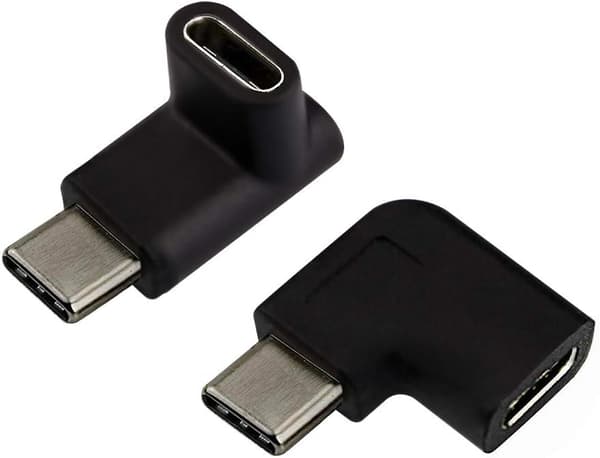 2-pak USB Type-C han til hun adapter, vinklet 90 grader højre