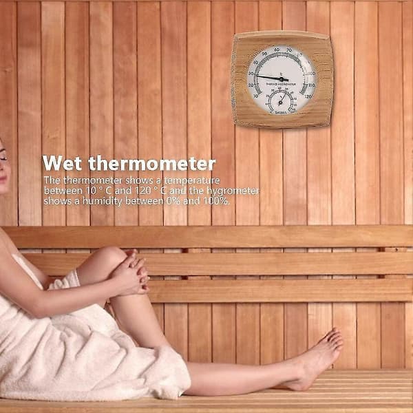 2-i-1 Badstu Temperatur Sedertre Termometer Hygrometer Termohygrometer Badstutilbehør
