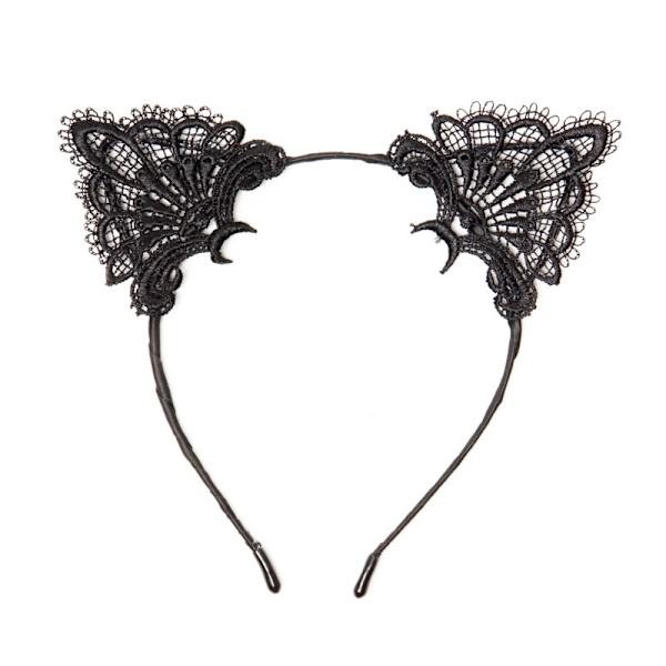 2-delt Sød Chic Blonder Katteøre Pandebånd med Sort Choker Halskæde Sæt til Halloween Cosplay Tilbehør
