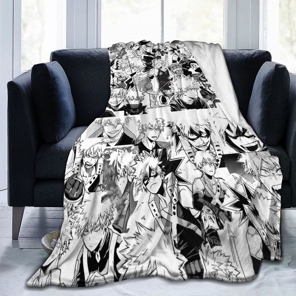 Katsuki Bakugo filtfilt Dekoration My Hero Academia Boku No Hero Academia Bärbar filt för hem soffa sängöverkast