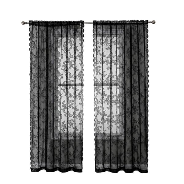 Sorte blonde gardiner 2 stk Sort 100 x 200 cm