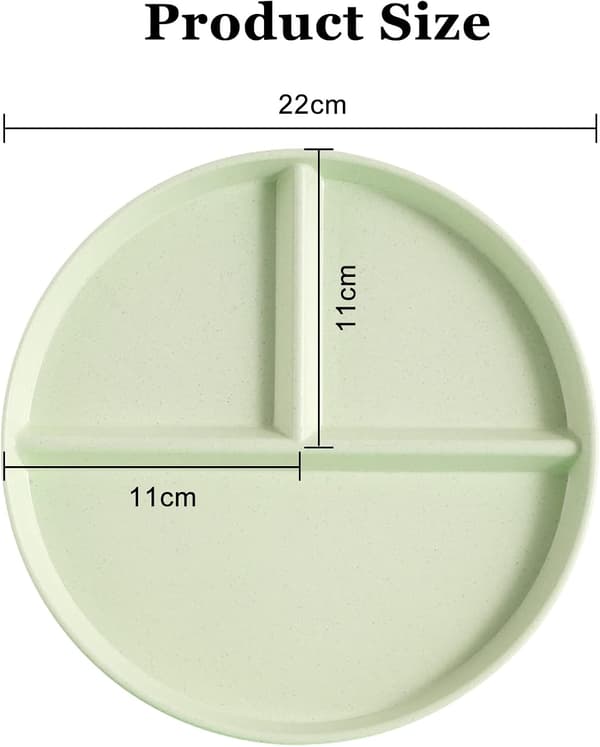 Two 9-inch Serving Platters, Divider Design, Dishwasher and Microwave Safe (Blue and Green)