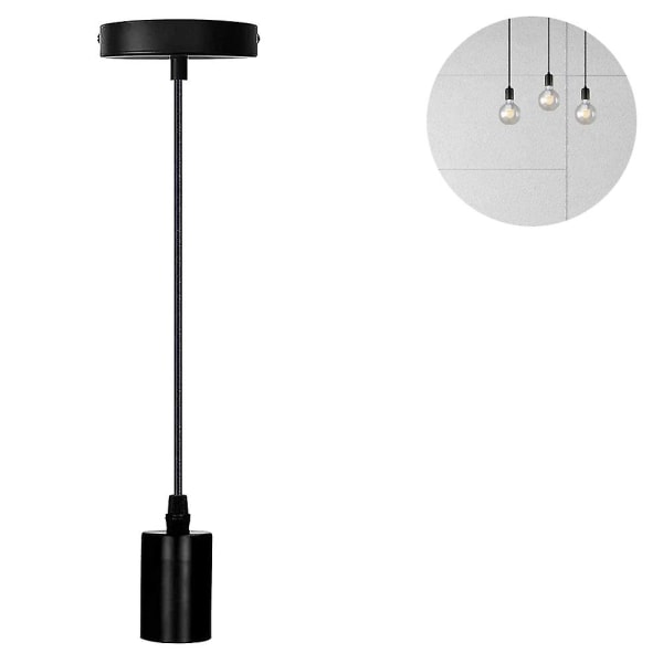Metall Hänglampa, E27 Lampsockel Med Kabel, Sladdpendel, Hänglampsladd, Perfekt För Takbelysning 1M Svart 1M Black