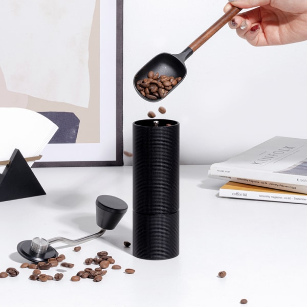 Manuell Kaffe Kvern Kapasitet 25g med CNC Rustfritt Stål Konisk Kvern - Intern Justerbar Innstilling, Dobbel Lagring Posisjonering