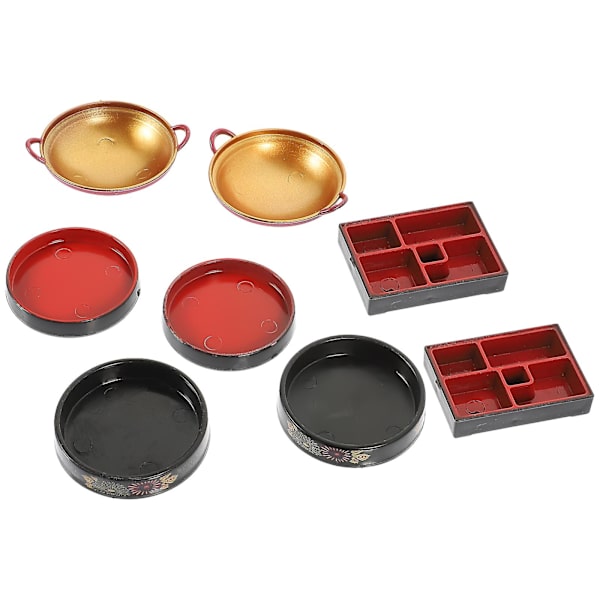 8 stk Dukkehust Miniatyr Dekorasjon Dukkehustallerken Miniatyr Kjøkken Servise Assortert Farge 4.3X3