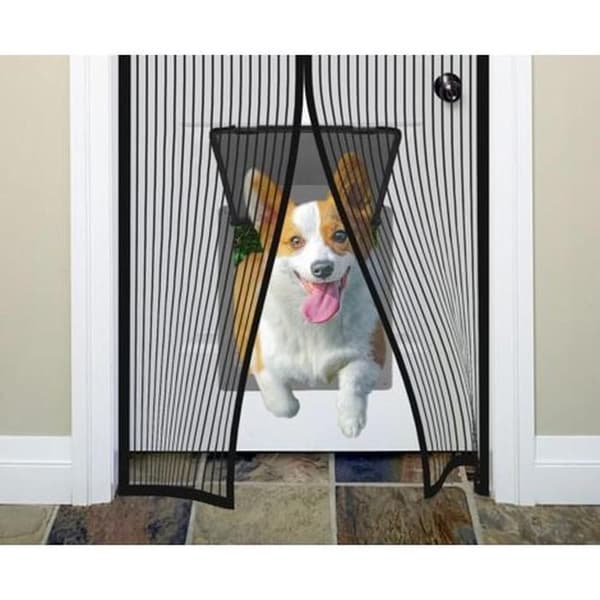 Magnetic mosquito net for doors and windows, 90 x 210 cm. Magnetic insect screen. No drilling required. Black.