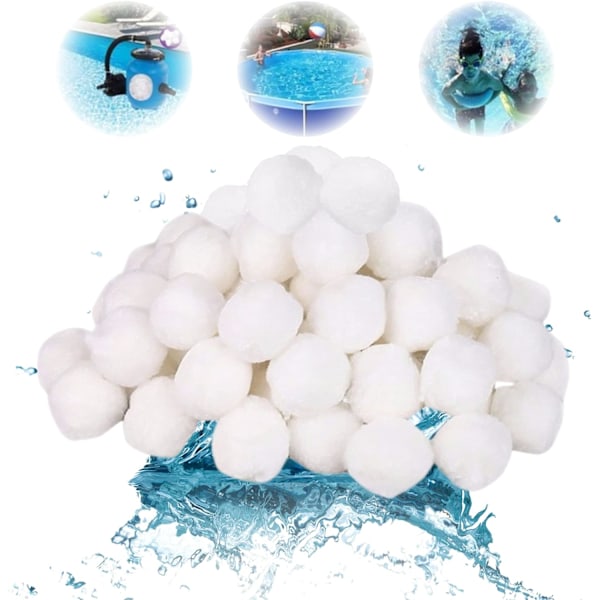 1,5 lb Pool Filterkugler Pool Filtermedie til Swimmingpool Sandfiltre (Svarer til 50 lb Pool Filtersand), hvid