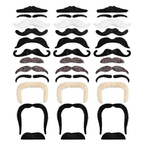 48 Stycken Falska Mustascher, Självhäftande Roliga Mustascher Fiesta Party 36st