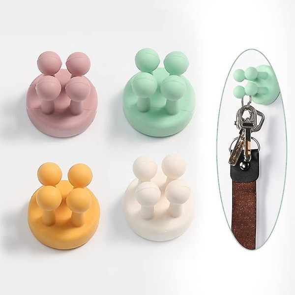 Baderomskrok Multifunksjonell Razor Kroker, Razor Holder Adhesive Hook, Håndkleholder, Silikonholder, Vanntett (6 stk)
