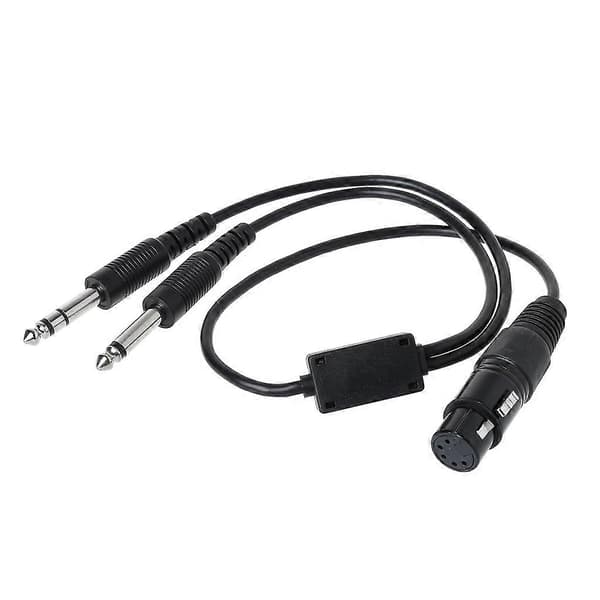 Svart Aviation Headset til Bus XLR til GA (Dobbeltstik) Pilot Headset Adapter