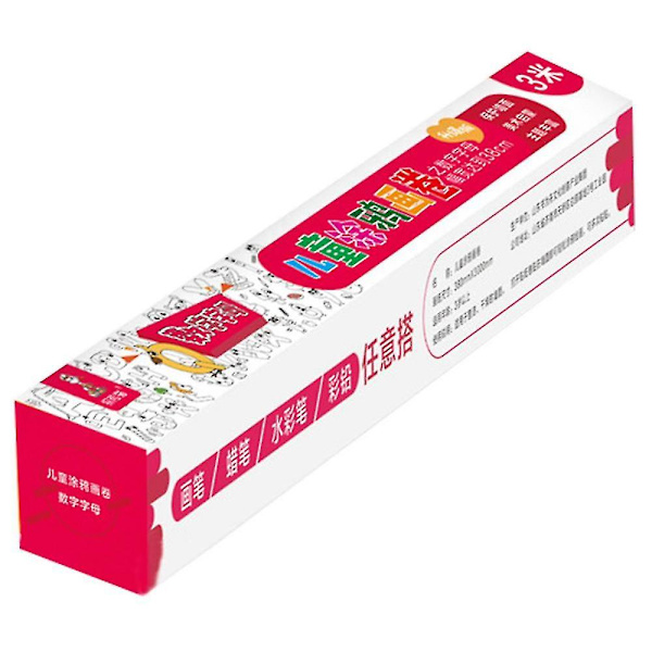 Ritpapper för Barn Jätte Stor Färgpappersrulle för Barn Klibbigt Ritpapper Rulle för Småbarn Jumbo Färgpappersrulle för Barn Vit
