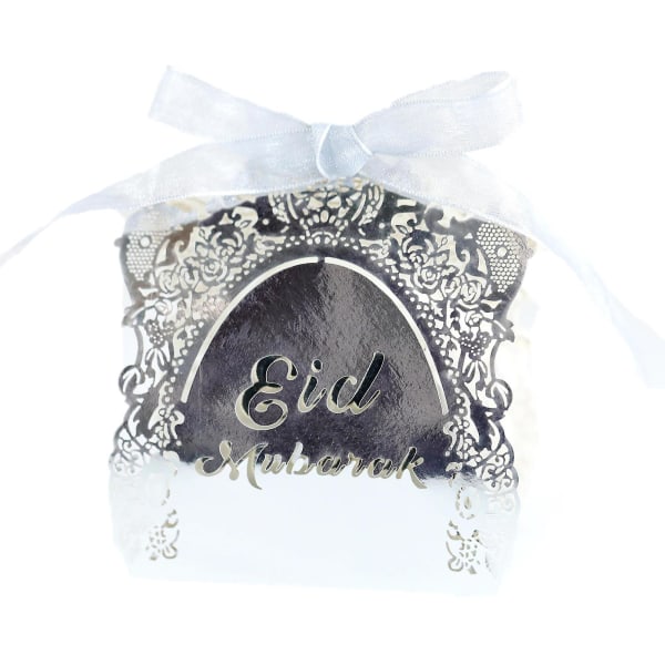 Silver 50-pack Godisask Rose Lace Bröllop Party Favor Choklad Presentask Silver