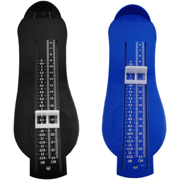 Fotmätare kontroll tum och centimeter Fotmätare blå + svart (2 stycken)