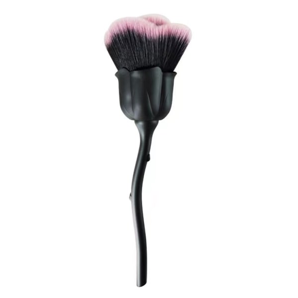 Roseformet neglestøvbørste, neglebørsteblusher med langt skaft Løs pulverbørste Makeup & Manicure støvfjernerbørste til rengøring