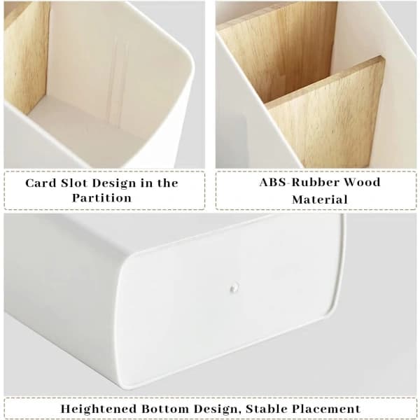 Organizer with 4 compartments, removable desk storage box