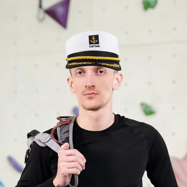 Brodert Pontoon Kapteinshatt for Venner Hvit