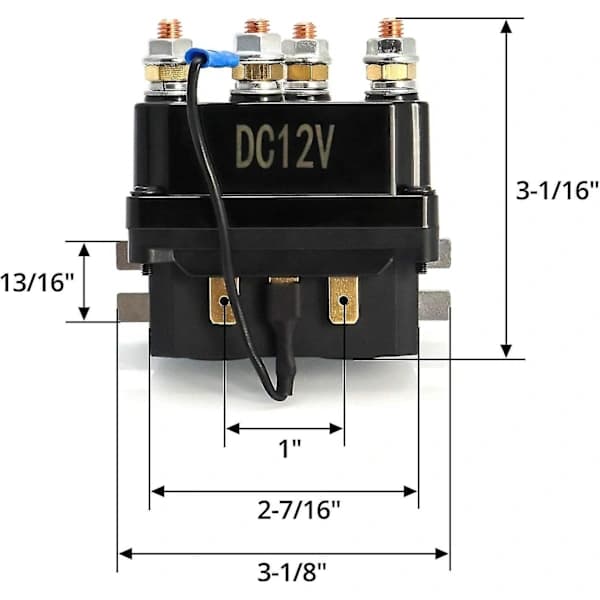 12V 250A magnetisk kontaktor til spil Kompatibel med 3000-5000Lbs spil [JUN]