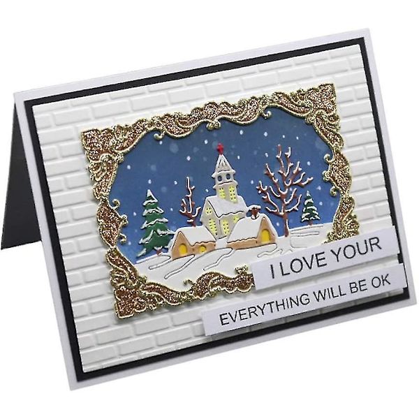 Stansformar för Vinter Snö DIY Scrapbooking Tillbehör Kolstål Die Cuts för Korttillverkning Prägling Papper Julhantverk Konst Dekoration 100*68mm(2st,sil
