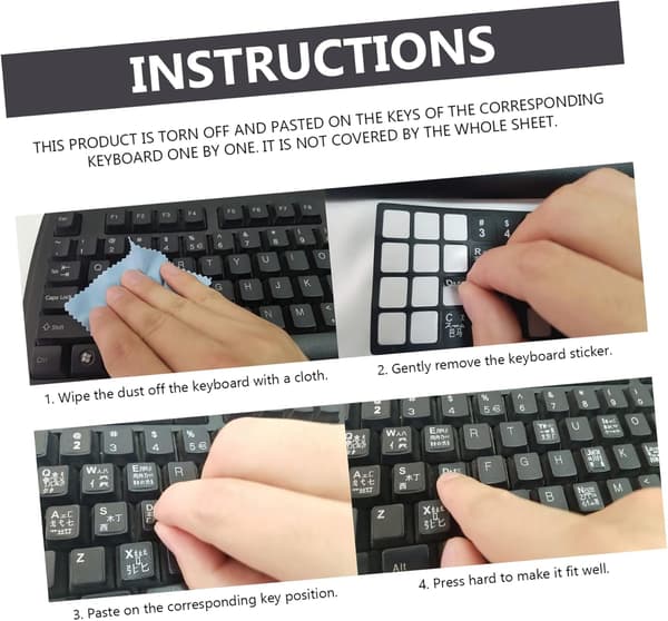 Keyboard Stickers for Laptops 10 pcs Universal Computer Protection Multilingual Layout Easy to Apply Clean the Keyboard