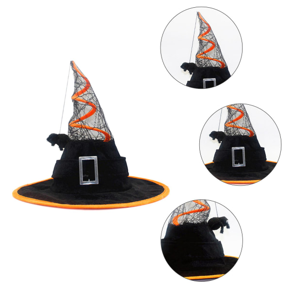 Heksehat Voksen Kostume Party Hat Halloween Hexe Cosplay Hat Troldmand Hat Rød