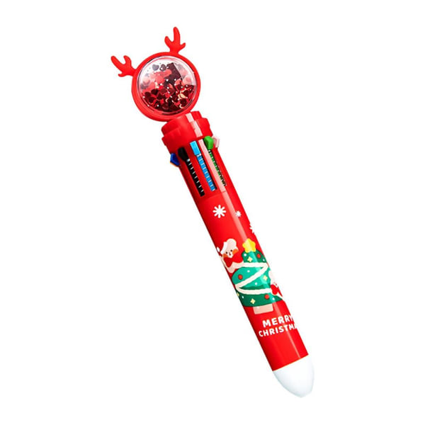 10 in 1 Christmas Deer Ballpoint Pen Cute Christmas Shuttle Pen 0.5mm Writing InstrumentNeon garden