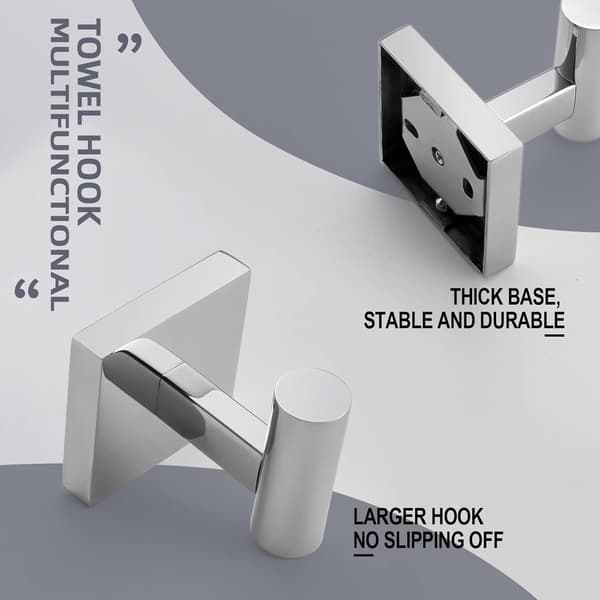 Sæt med 2 Robe Hooks, til Badeværelse, Køkken, Væg, Krom Rustfrit Stål B1013CH-P2