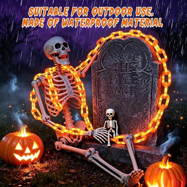 Halloween-lyskæde, 2M lyskæde, 8 tilstande, batteridrevet
