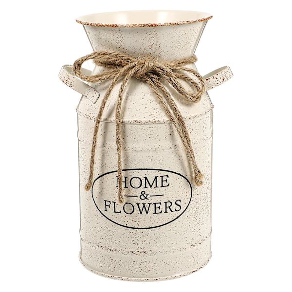 1 st Retro Stil Prydnad Torkad Blomma Hink Heminredning Praktisk Järnhink Beige 10x10x19cm