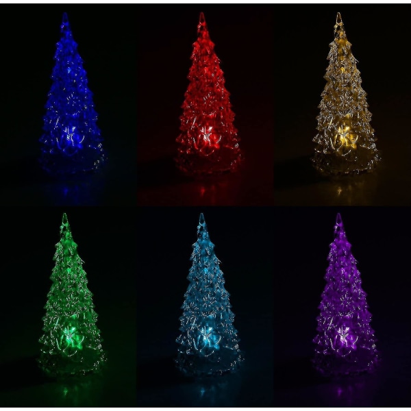 Nyhet Klar Led Blinkande Julgran Bordlampa Dekoration (transparent 3st)