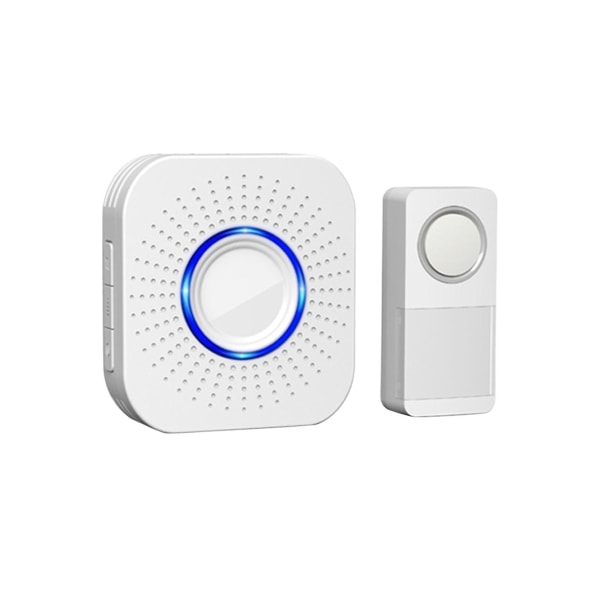 Trådlös En-Knapp Dörrklocka Smart Vattentät Vit EU