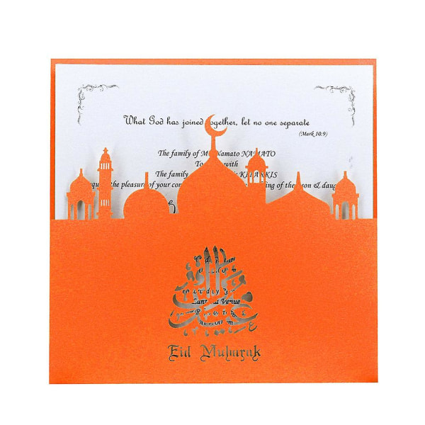 30 Ramadan Church Cutout Välsignelse Gratulationskort Inbjudningar Orangeröd