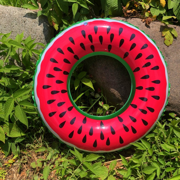 Vannmelon Badeflåter for Barn og Voksne, Oppblåsbare Svømmeringer Svømmebasseng Flotør Rør Rund Formet Svømmetube Vann Gøy Strand