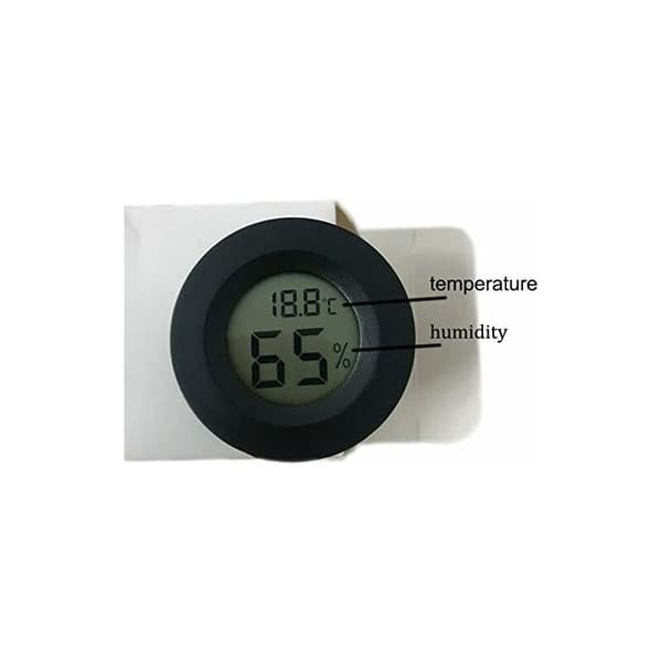 Mini 4,5 cm svart digitalt termometer hygrometer, digital LCD-skjerm