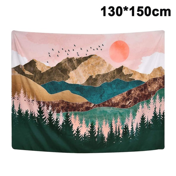 Tapestry Auringonlasku Linnut Vene Järvi Tapestry Vesiväri Luonto Maisema Tapestries Seinävaate Huoneelle Painettu Ukiyo-e Tapestry130*150cm Tyyli 2 130*150cm Style 2