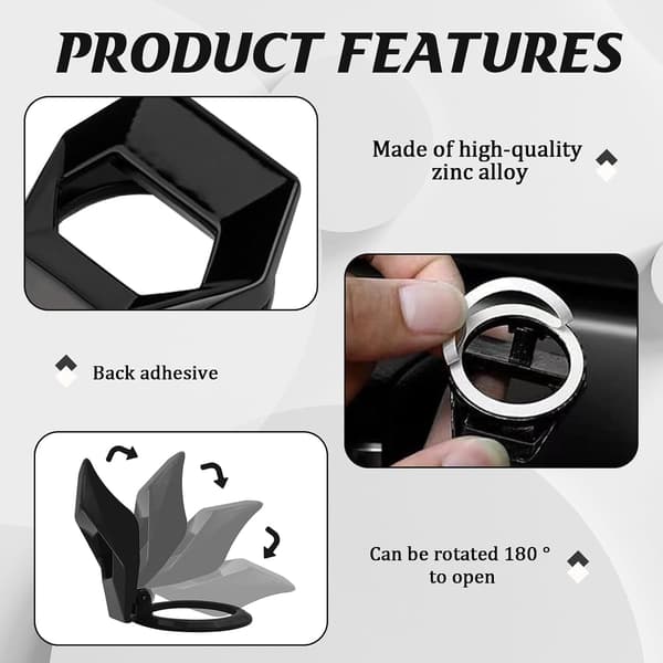 Decorative One-Touch Start Button Cover, Car Interior Tuning, Engine Protection, Car Button Switch Decorative Cover (Black)