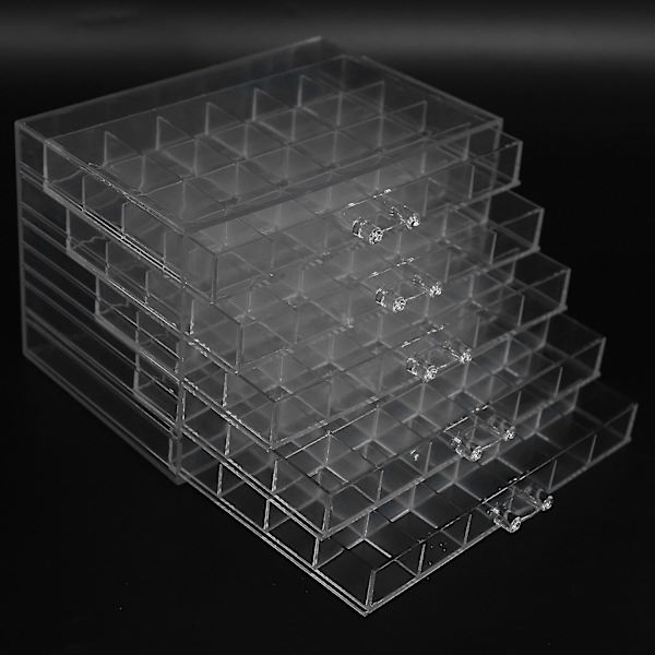 120 Rudes Transparent Opbevaringsboks til Neglekunst Dekoration Rhinestones Perler Tilbehør Display Beholder