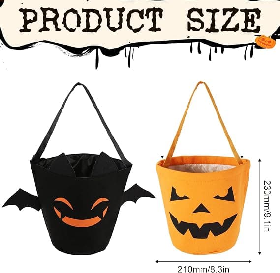 2 stk Halloween Trick or Treat-tasker, Halloween-tasker til slik Genbrug