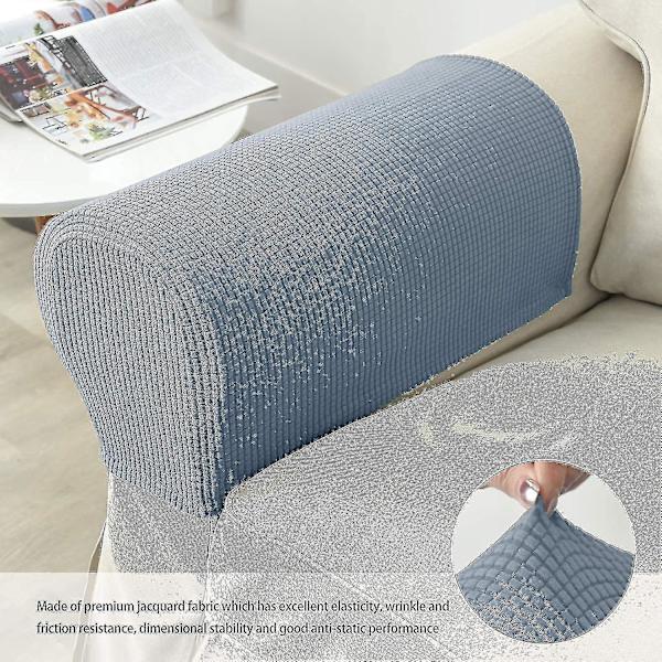 Sæt af 2 Jacquard Stræk Sofa Armstol Armlæn Dæksler Anti-slip Møbelbeskytter Armlæn Overtræk til Sofa Recliner