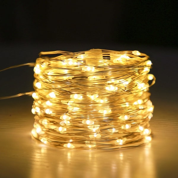 2 Pack 2M 20led Battery Operated String Lights with 8 Modes Remote Timer Outdoor Waterproof Warm White Copper Wire Twinkle Lights