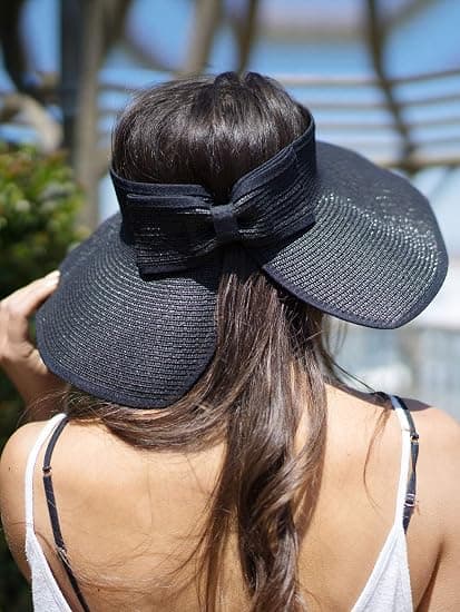 Women's Straw Hat with Wide Brim, UPF 50+, Rollable, Color