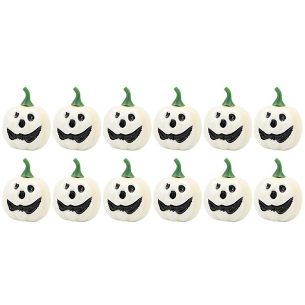 6/12 Styk Mini Halloween Kunstig Skum Grøntsagspumpekin Simulation DIY Håndværk Hjem Fødselsdagsfest Bryllup Dekoration Forbrugsvarer Gul 6 Hvid 6