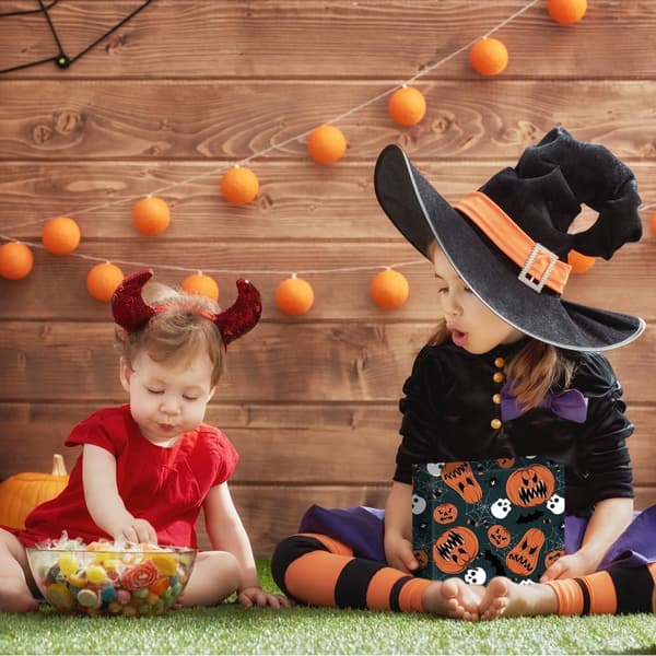 Halloween Presentpapper 20 Ark Spöklik Design Med Pumpor Döskallar Spindlar Fladdermöss För Partydekorationer 50x71 cm