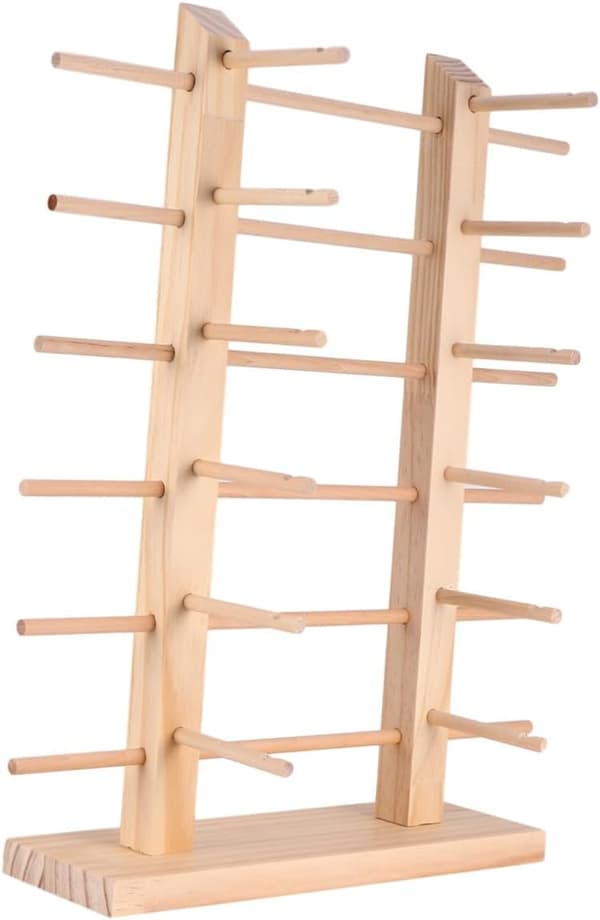 Solid furu brilleholder, dobbelt rad stativ for 12 par solbriller, multifunksjonell oppbevaringsholder for briller