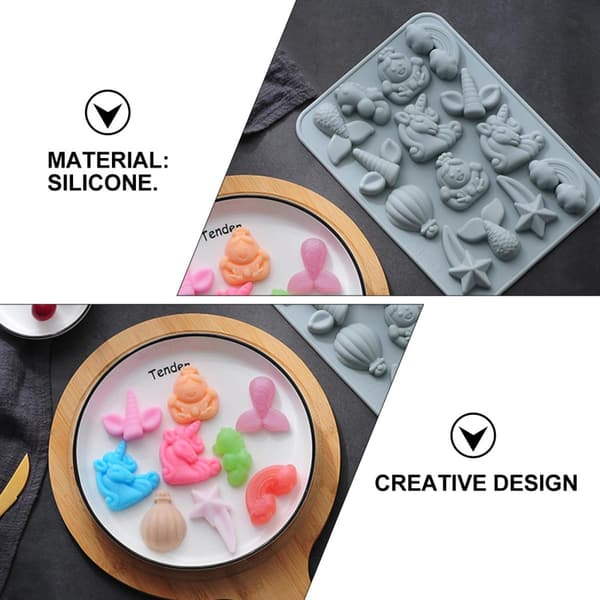 2 stk havfruehale silikonform kakebakeredskap for fondant, baking