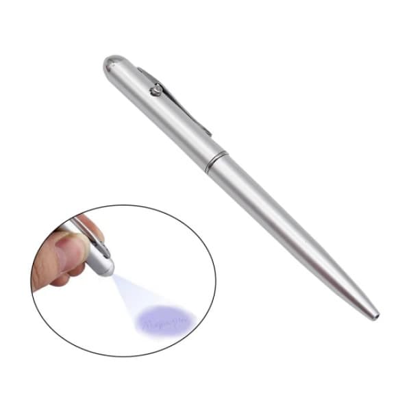 2-pack Spy Pens - Magic & Illusion - Invisible Ink and UV Lamp Silv