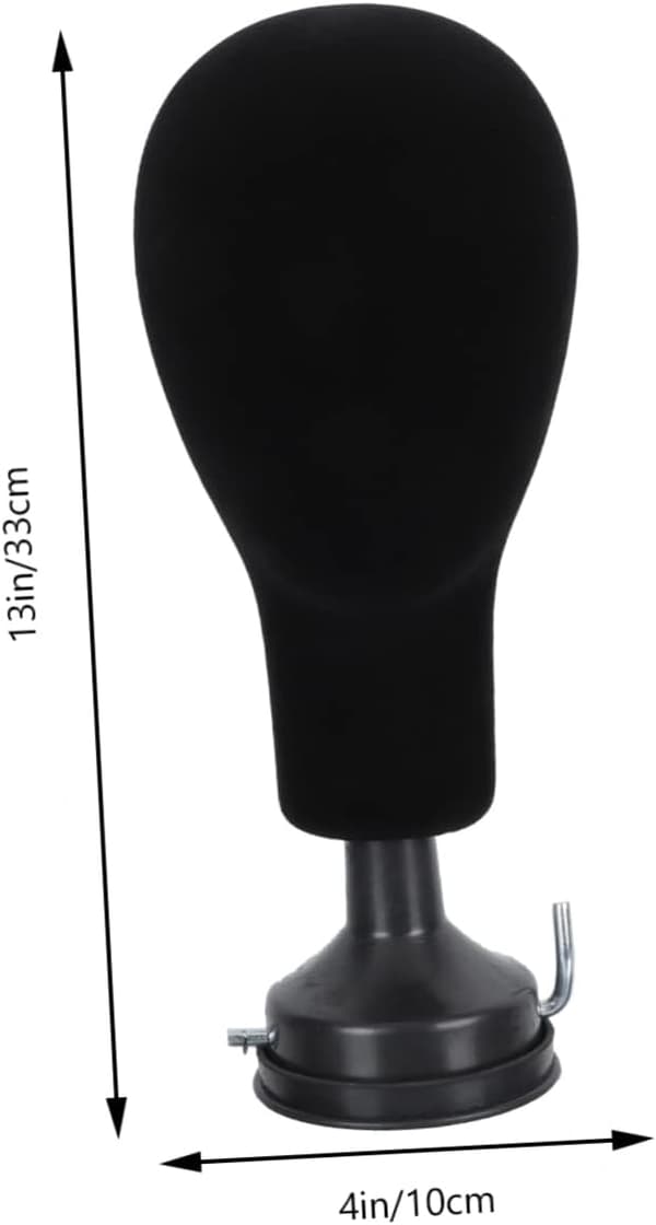 Wig Display Model Black Desktop Head-Shaped Form Smooth Surface Hat Display Holder for Home and Salon Use